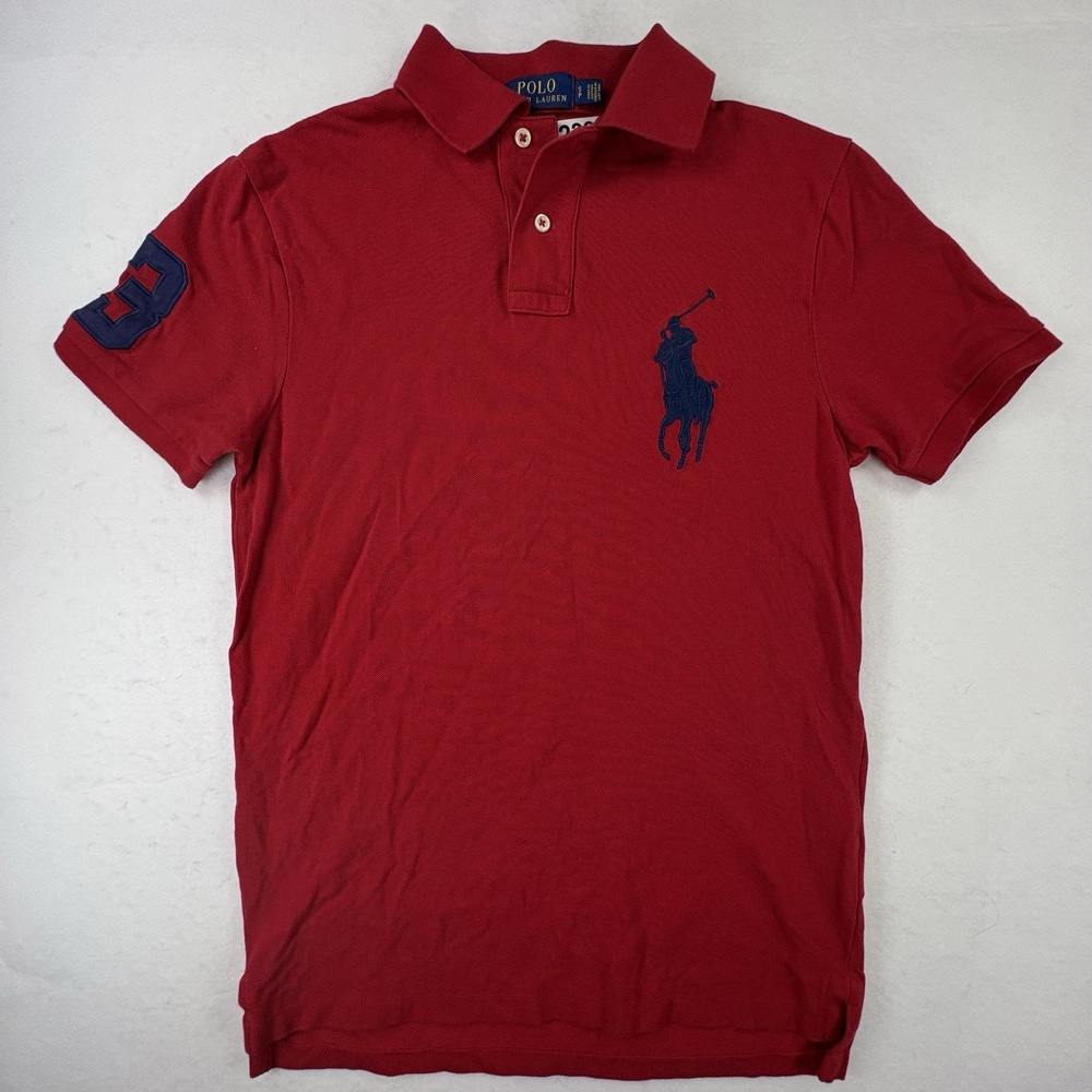 Polo Ralph Lauren Big Pony Polo Shirt Mens Small Red Custom Slim Fit Cotton